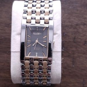 ELGIN Men's Ultra Slim Two-Tone Dress Watch with Accent Diamond